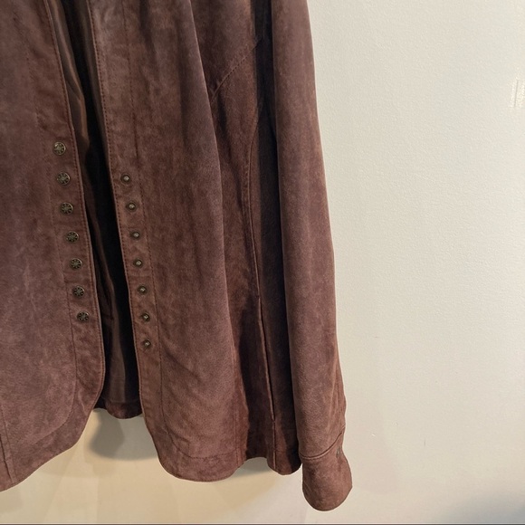 AMI Sz 1X Suede Leather Snap Closure Lined Classic Jacket - Picture 8 of 9